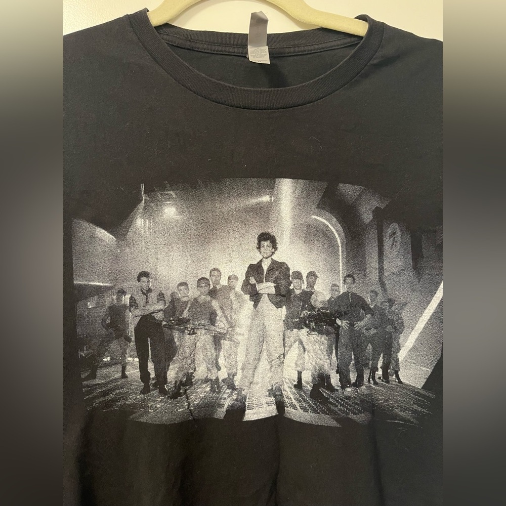 Aliens Nostromo Crew Ripley Alien Xenomorph Black Graphic Tee